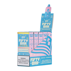 Blue Razzle Ice Fifty Bar Vape 5-Pack for Wholesale 