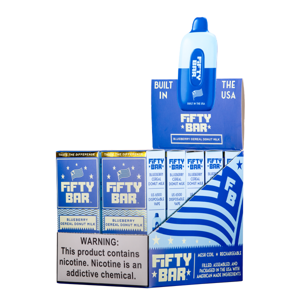 Blueberry Cereal Donut Milk Fifty Bar Vape 10-Pack for Wholesale