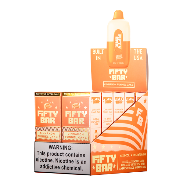 Cinnamon Funnel Cake Fifty Bar Vape 10-Pack for Wholesale