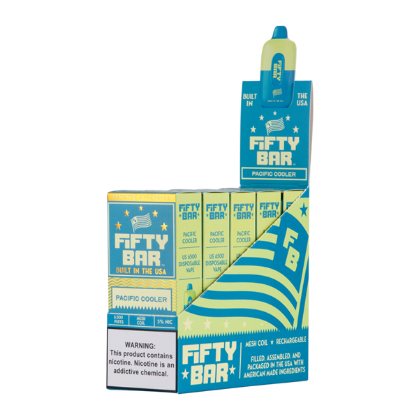 Pacific Cooler Fifty Bar Vape 5-Pack for Wholesale