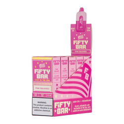 Pink Squares Fifty Bar Vape 5-Pack for Wholesale
