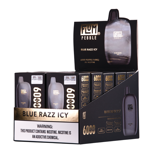 Blue Razz Icy Flum Pebble Disposable Vape 10-Pack for Wholesale