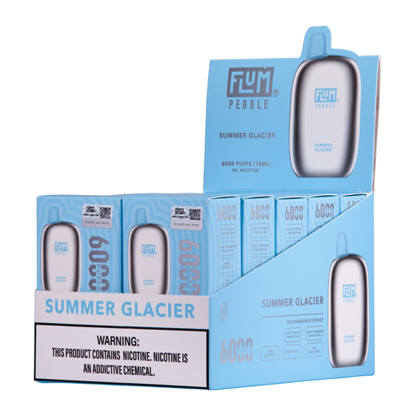 Summer Glacier Flum Pebble Disposable Vape 10-Pack for Wholesale
