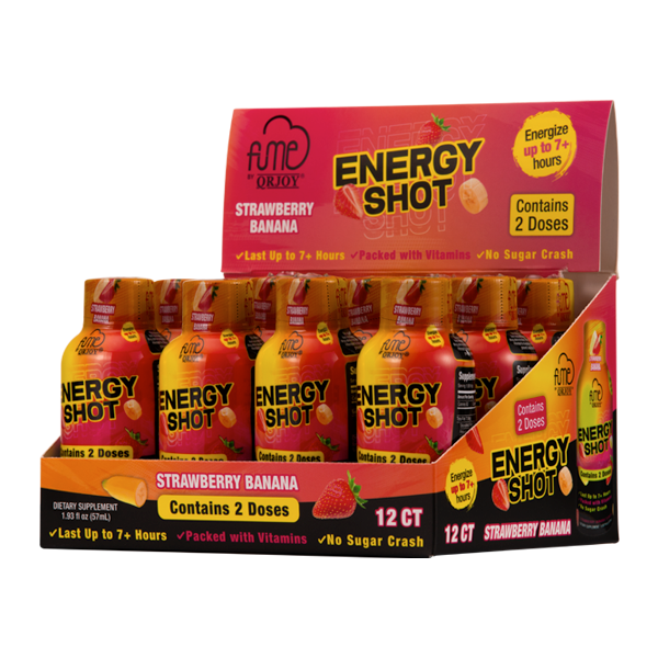 Strawberry Banana FUME Energy Shots 2oz Display