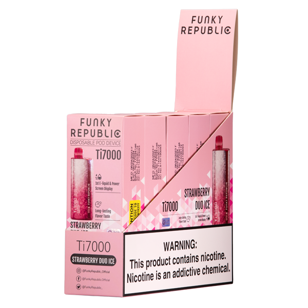 Funky Republic Ti7000 Frozen Edition Strawberry Duo Ice 5-Pack for Wholesale 
