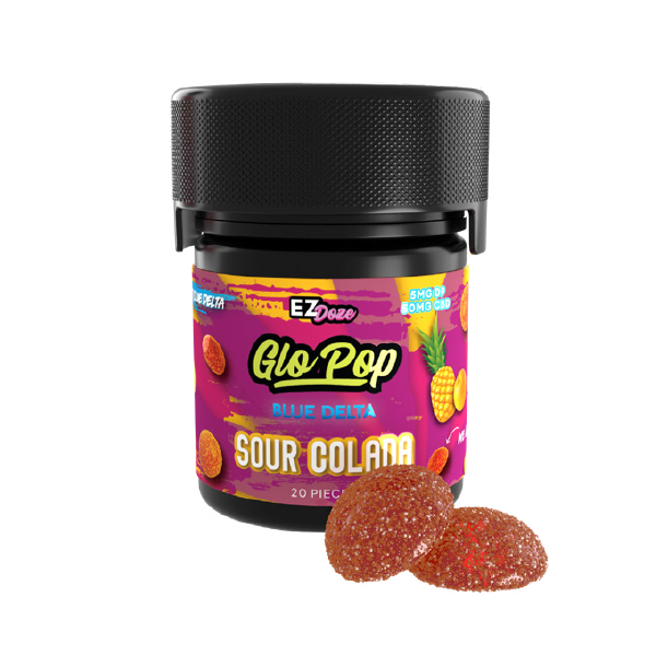 Sour Colada Blue Delta Glo Pop Gummies