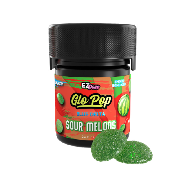 Sour Melons Delta 9 Gummies by Glo Pop
