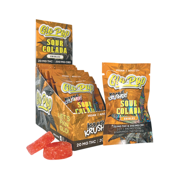 Sour Colada GLO POP Kube Krusher Gummies