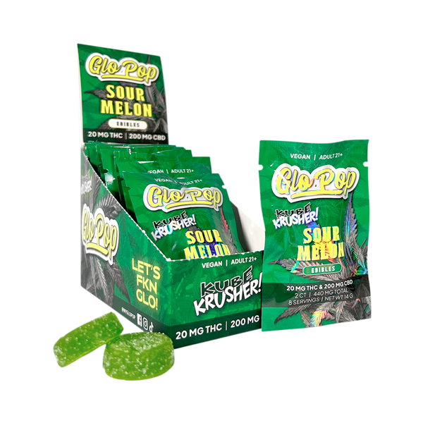 Sour Melon GloPop Cube Krusher Edible for Wholesale