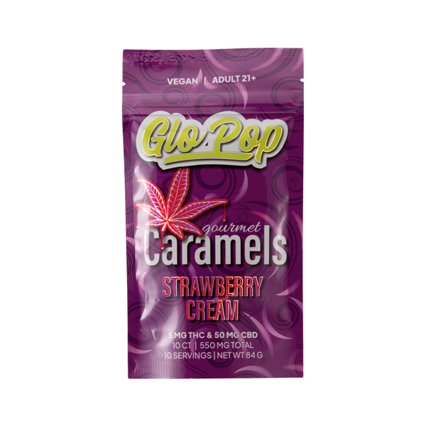 Strawberry Cream Glo Pop Caramels Multi-Pack for Wholesale