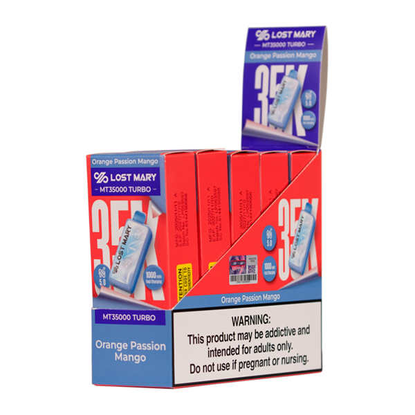 Orange Passion Mango LOST MARY MT35K TURBO Nixodine Disposables for Wholesale