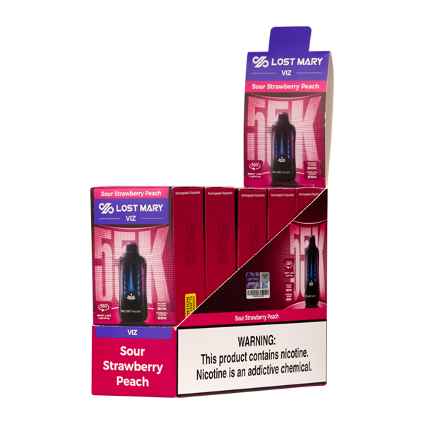 Sour Strawberry Peach LOST MARY VIZ 55K Disposables for Wholesale