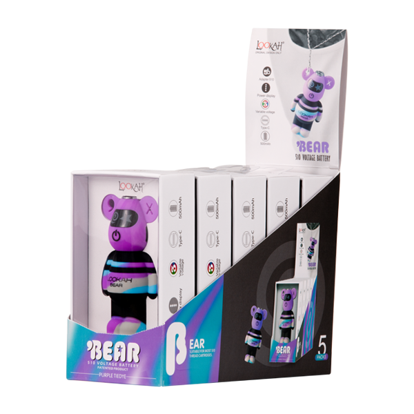 LOOKAH Bear Battery - Purple Tiedye 5 pack for Wholesale