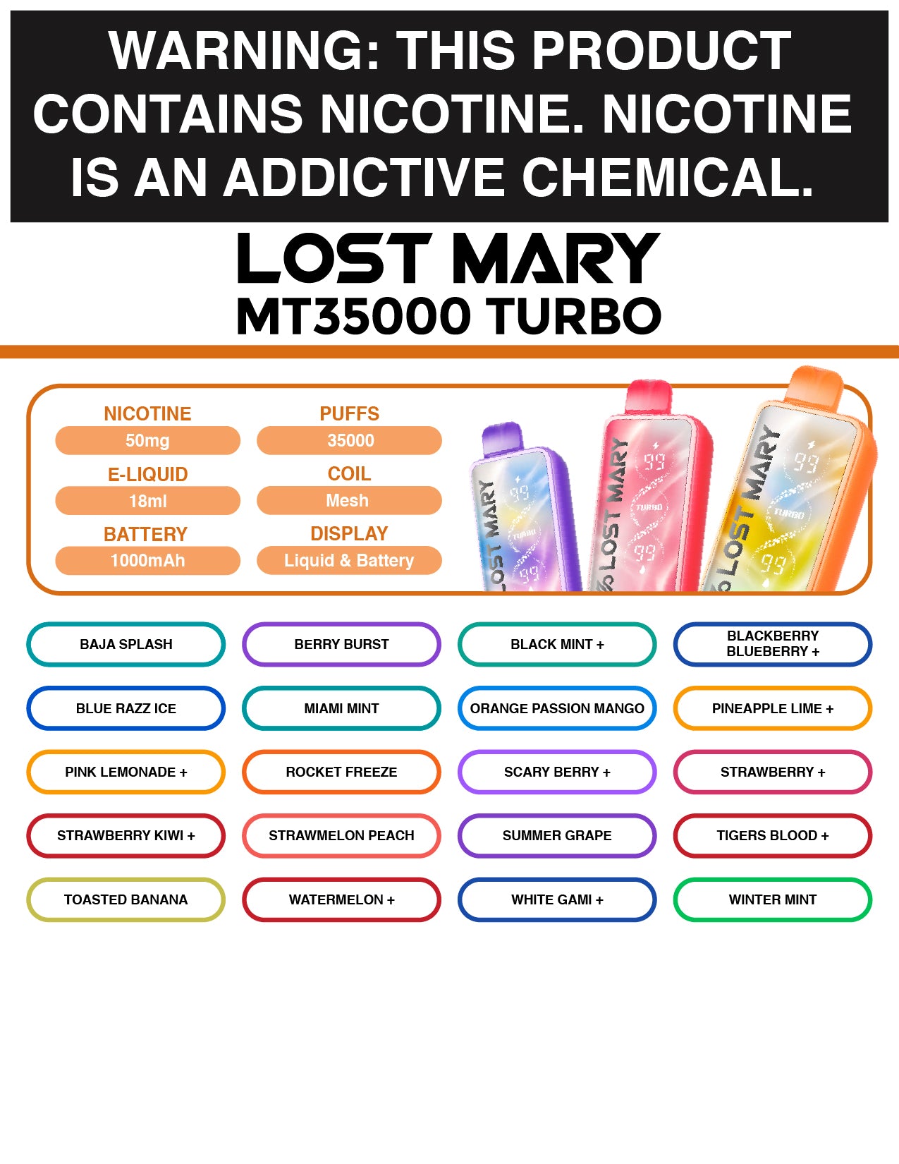 LOST MARY MT35000 Turbo Lamination