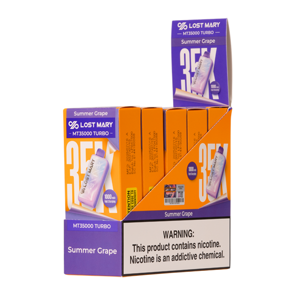 5 pack of Summer Grape LOST MARY MT35000 TURBO for Wholesale
