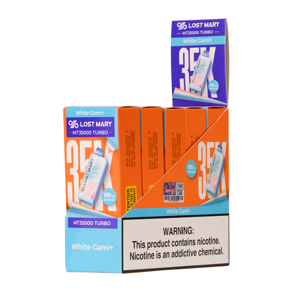 5 pack of White Gami+ LOST MARY MT35000 TURBO for Wholesale