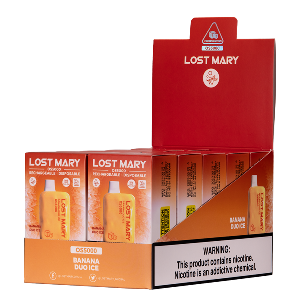 Banana Duo Ice Lost Mary OS5000 Disposable Vape 10-Pack for Wholesale