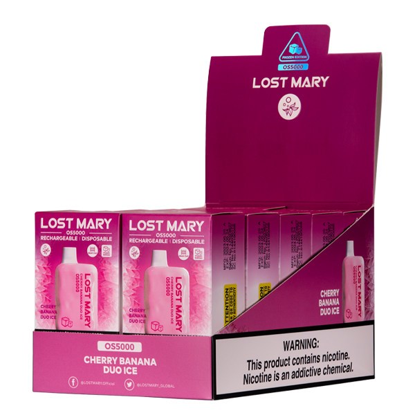 Cherry Banana Duo Ice Lost Mary OS5000 10-Pack for Wholesale