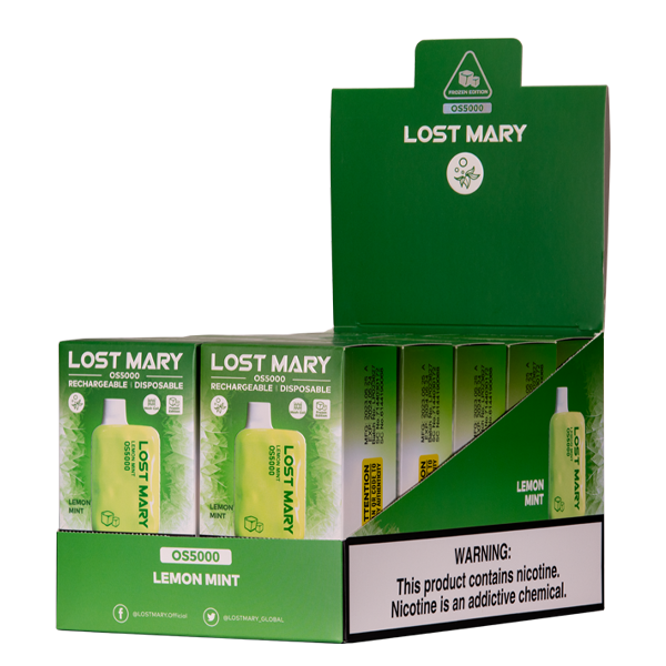 Lemon Mint Lost Mary OS5000 Wholesale Vape 10-Pack