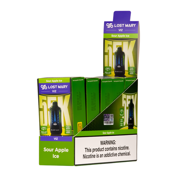 Sour Apple Ice LOST MARY VIZ 55K Disposables for Wholesale