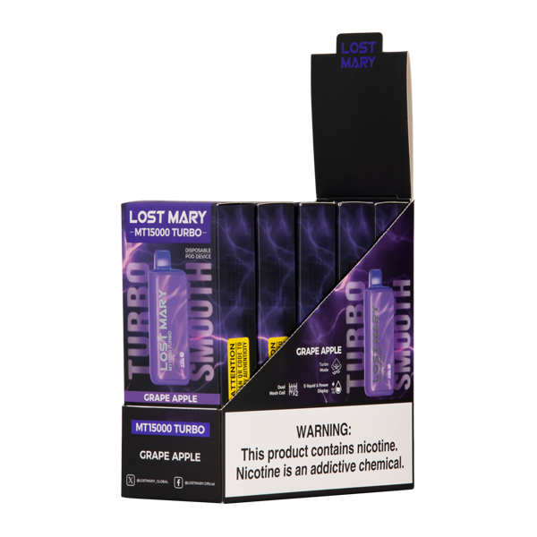 Grape Apple Lost Mary MT15000 Turbo 5 Pack Wholesale Vape