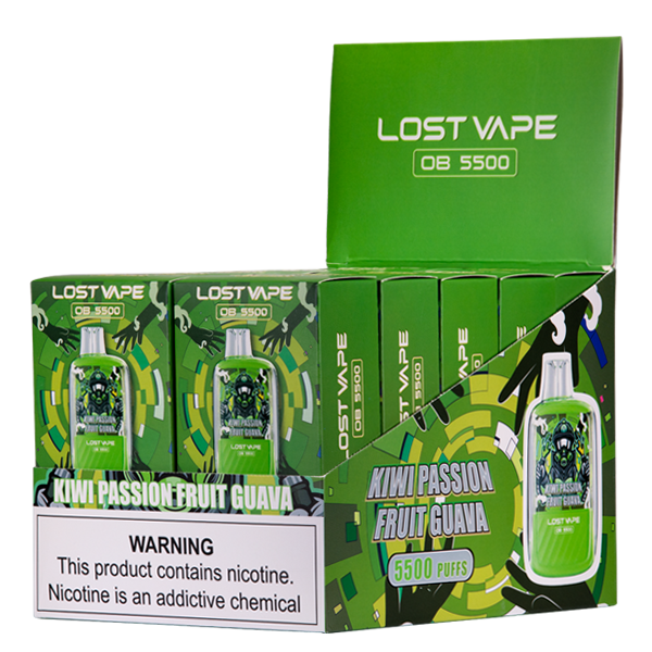 Kiwi Passion Fruit Guava- Lost Vape OB5500 10-Pack for Wholesale