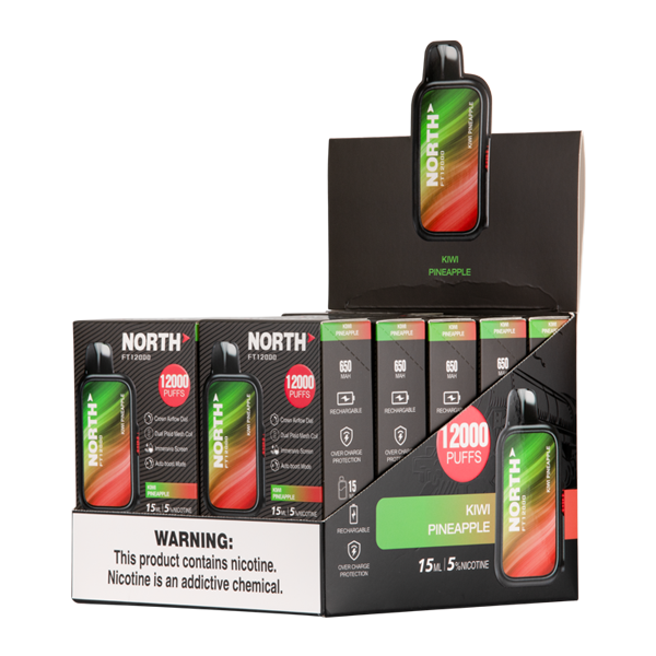 Kiwi Pineapple North FT12000 Vape 10 Pack for Wholesale