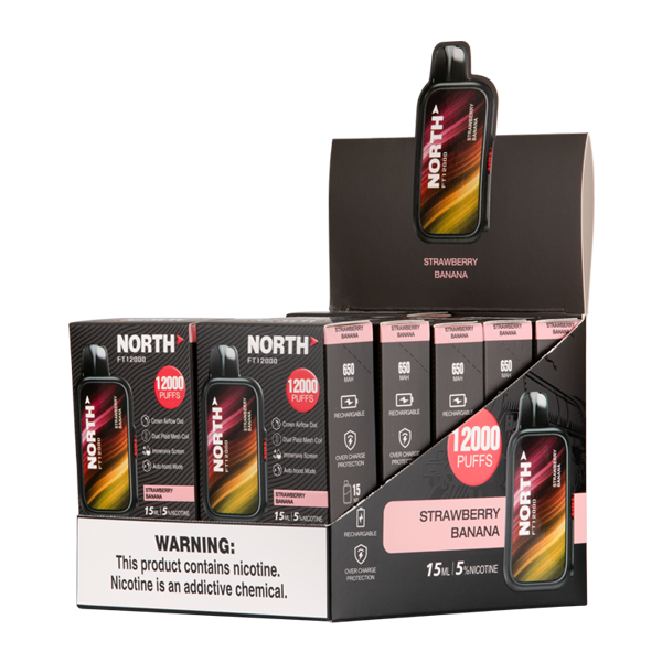 Strawberry Banana North FT12000 Vape 10 Pack for Wholesale