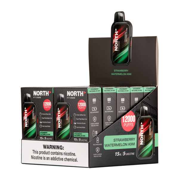 Strawberry Watermelon Kiwi North FT12000 Vape 10 Pack for Wholesale