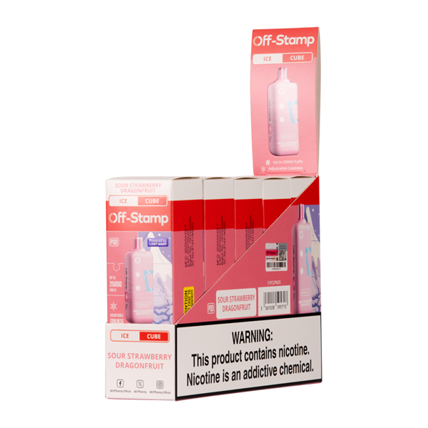 Sour Strawberry Dragonfruit Off Stamp Ice Cube Vape for Wholeslae