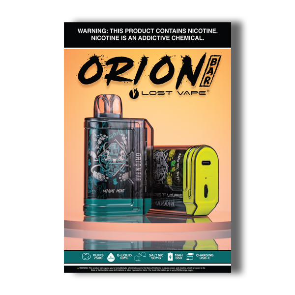 Lost Vape Orion Bar Poster