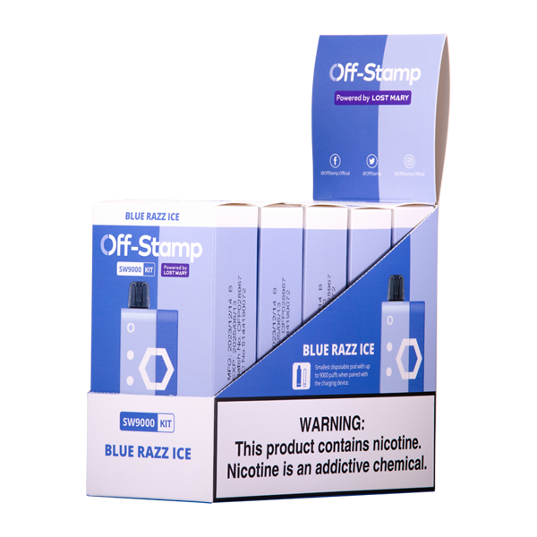 Blue Razz Ice OFF STAMP SW9000 Kit Wholesale – Mi-Pod Wholesale