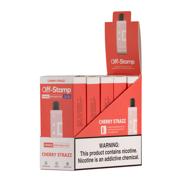 Cherry Strazz OFF STAMP SW9000 Disposable Vape 5-Pack For Wholesale