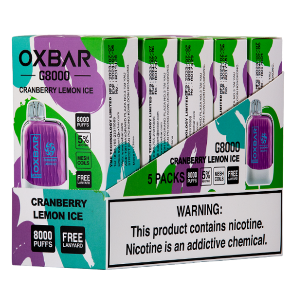 Oxbar G8000 Cranberry Lemon Ice 5-Pack