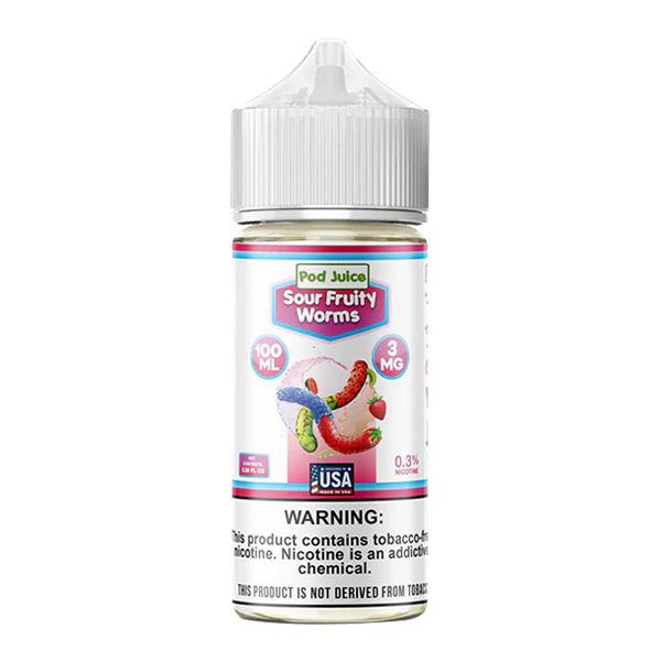 Sour Fruity Worms POD JUICE 100ml for Wholesale