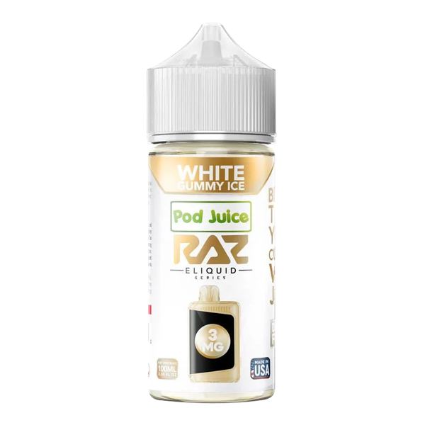 White Gummy RAZ X POD JUICE 100ml for Wholesale