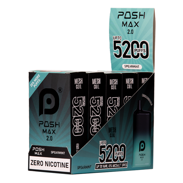 Spearmint Posh Max 2.0 Disposable Vape for Wholesale 5 Pack