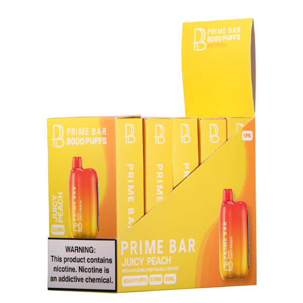 Juicy Peach Prime Bar 8000 Vape 5-Pack Wholesale