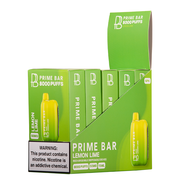 Lemon Lime Prime Bar Vape 5-Pack for Wholesale