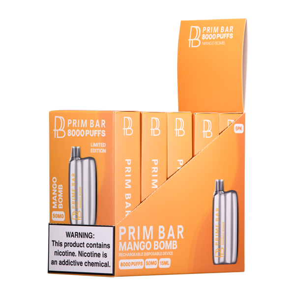 Mango Bomb Prime Bar 8000 Wholesale Vape 5-Pack