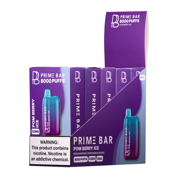 Pom Berry Ice Prime Bar 8000 5-Pack