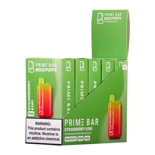 Strawberry Kiwi Prime Bar 8000 5-Pack