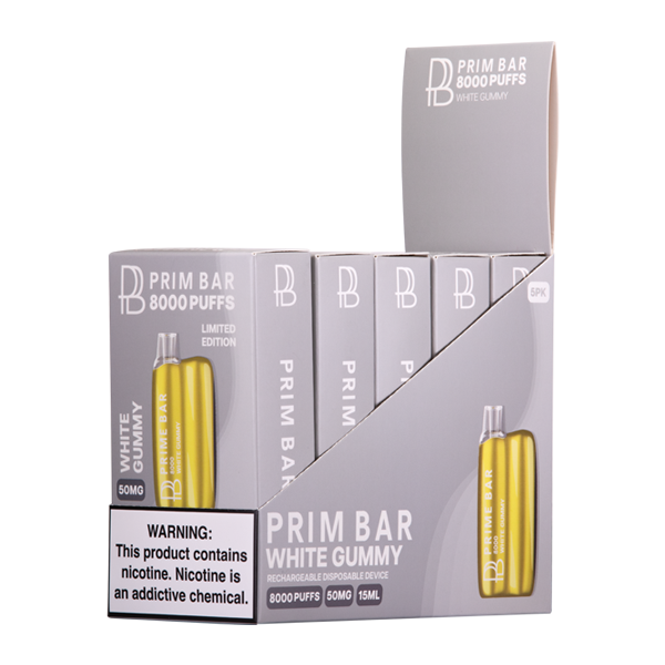 White Gummy Prime Bar 8000 5-Pack