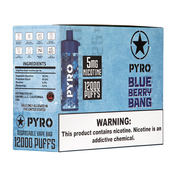 Blueberry Bang Pyro Vape 10-Pack for Wholesale