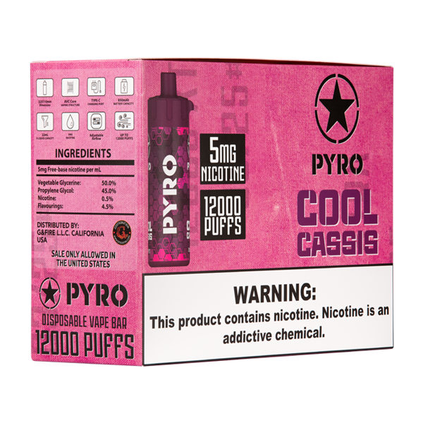 Cool Cassis Pyro Vape 10-Pack for Wholesale