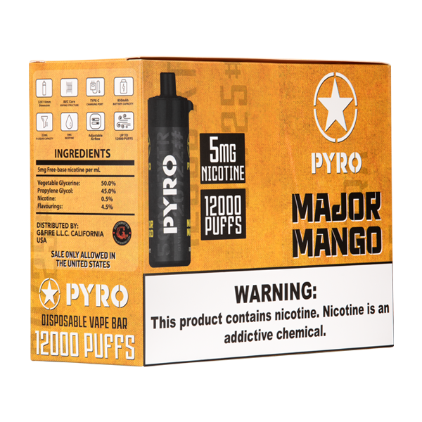 Major Mango Pyro Disposable Vape 10-Pack for Wholesale