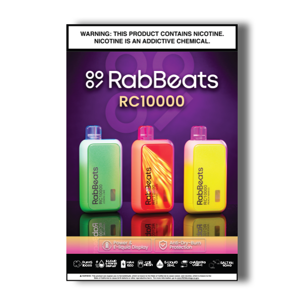 RabBeats RC10000 Vapes Poster for Stores