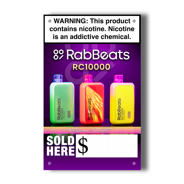 RabBeats RC10000 Vapes Vinyl Poster for Stores