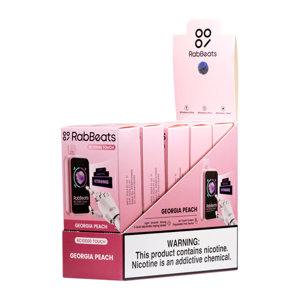 Georgia Peach Rabbeats RC10000 Touch Vape 5-Pack for Wholesale