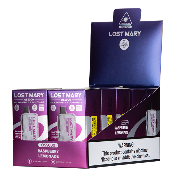 Raspberry Lemonade Lost Mary OS5000 Luster Wholesale 10-Pack